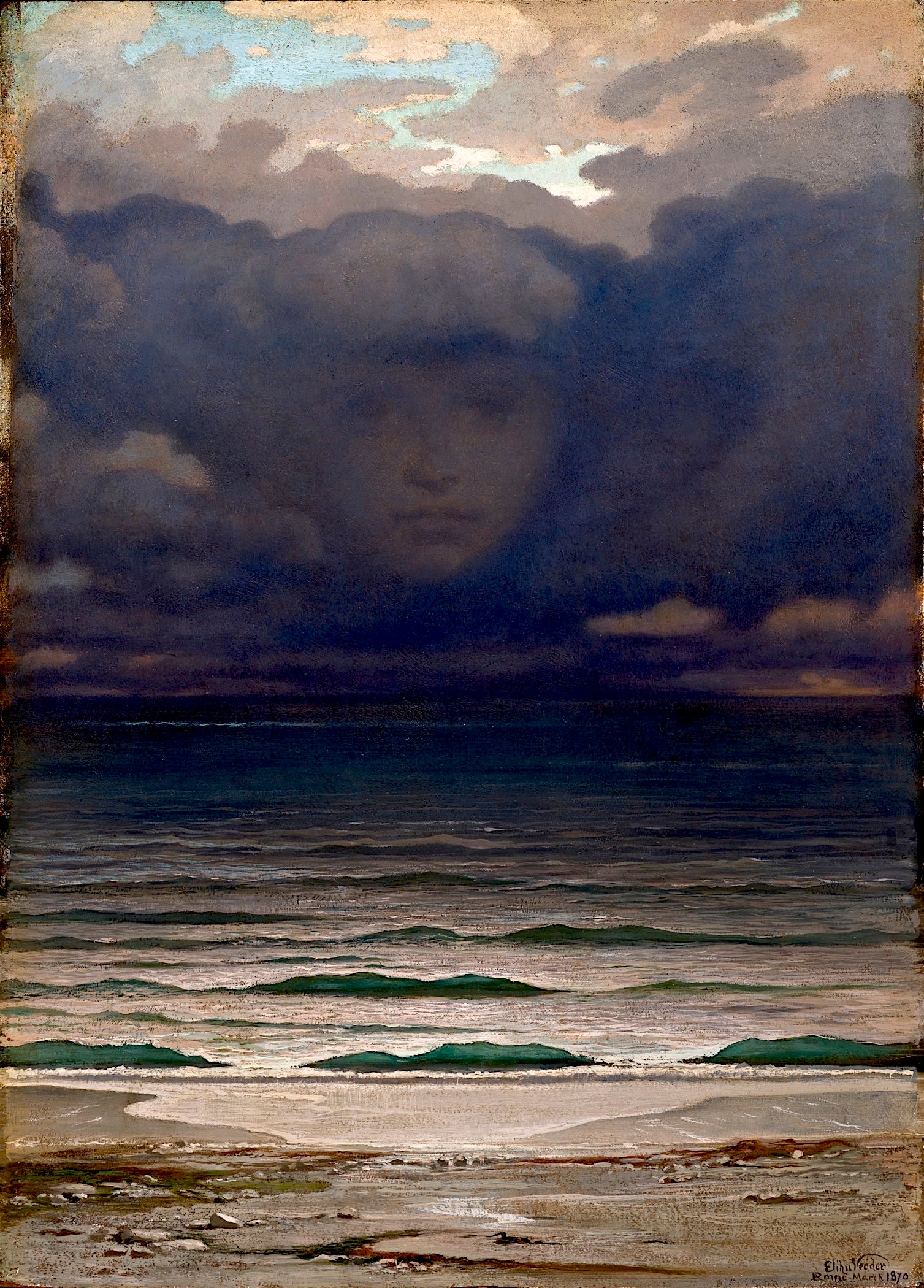 Memory, vintage artwork by Elihu Vedder, 12x8" (A4) Poster