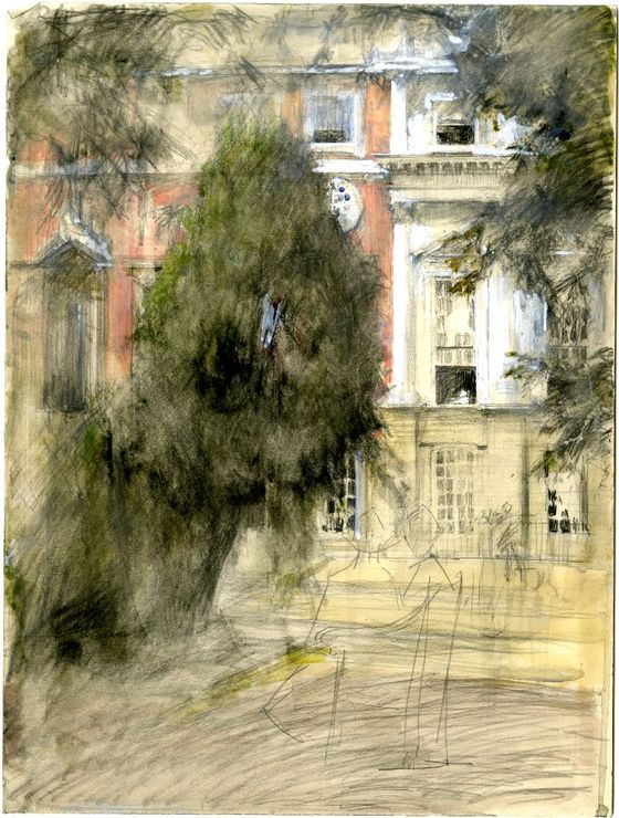 Garden of a Palace, vintage artwork by Henry Woods, 12x8" (A4) Poster