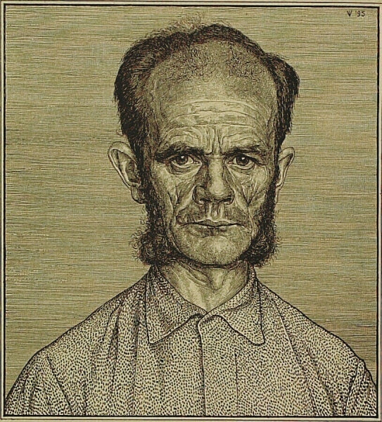 Louw the Gardener, vintage artwork by Jan Veth, 12x8" (A4) Poster