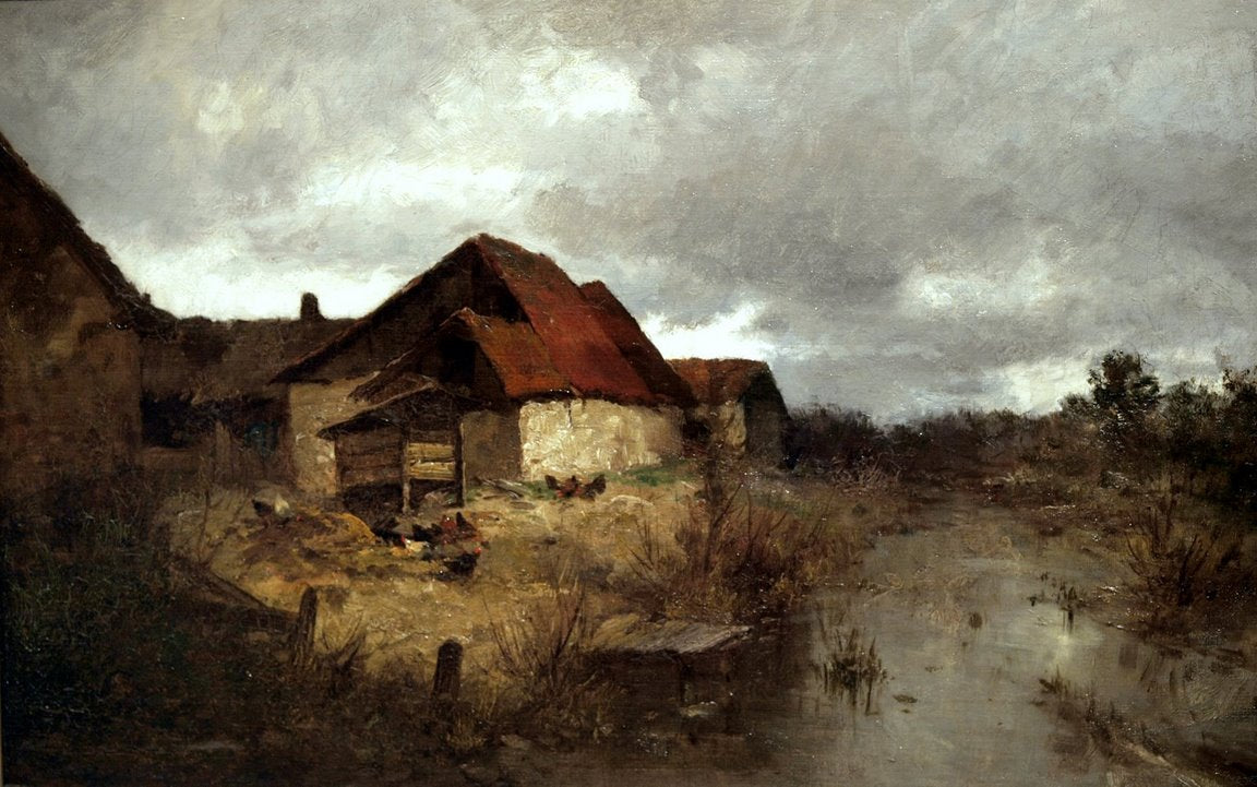 Farmstead, vintage artwork by Jules Dupre, A3 (16x12") Poster Print