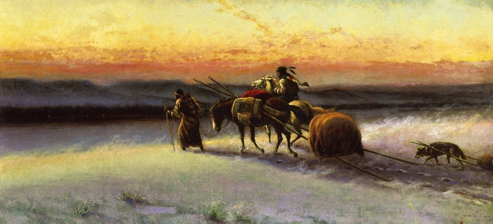 The Travois, vintage artwork by William de la Montagne Cary, 12x8" (A4) Poster
