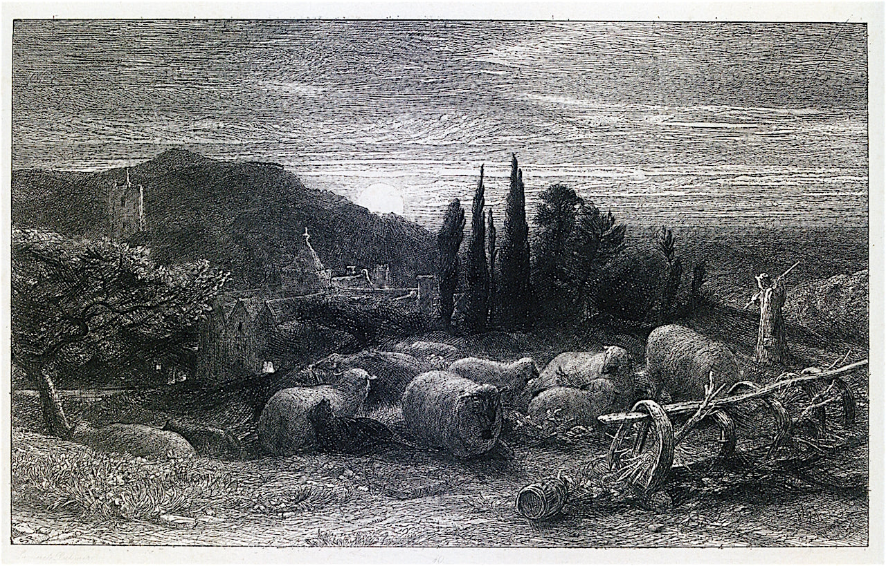 The Rising Moon, vintage artwork by Samuel Palmer, A3 (16x12") Poster Print