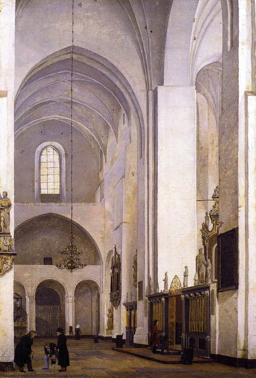 The Transept of Aarhus Cathedral, vintage artwork by Christen Købke, A3 (16x12") Poster Print