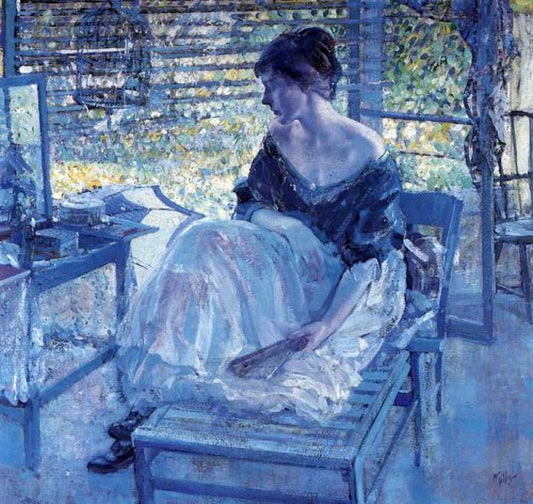 At The Vanity, vintage artwork by Richard Edward Miller, 12x8" (A4) Poster