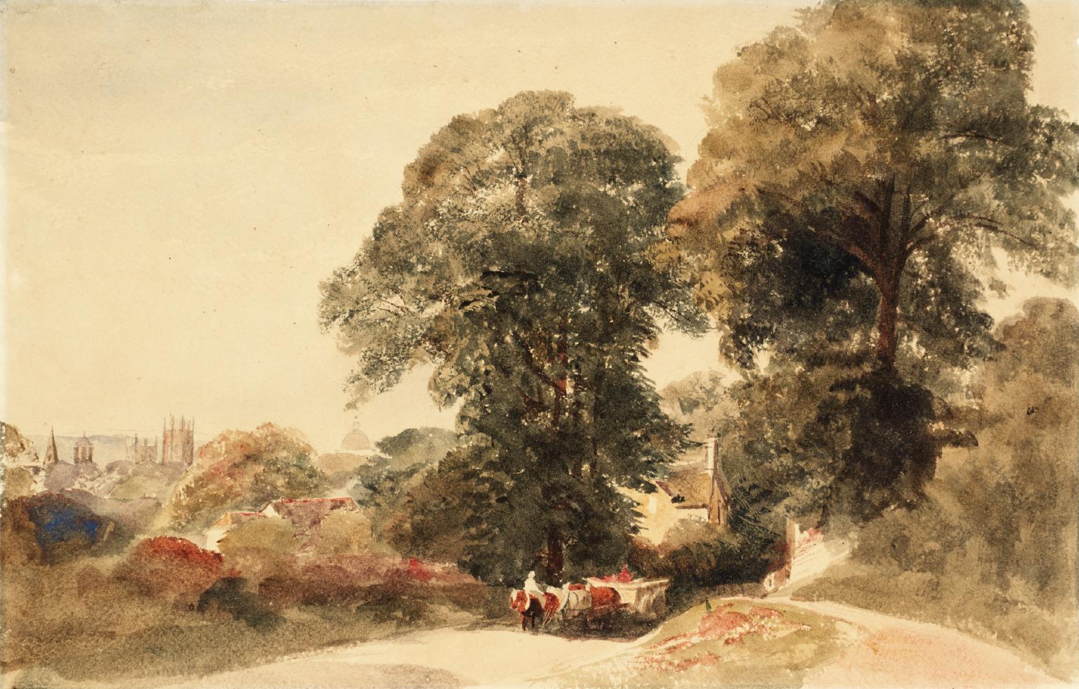 View near Oxford, vintage artwork by Peter de Wint, A3 (16x12") Poster Print