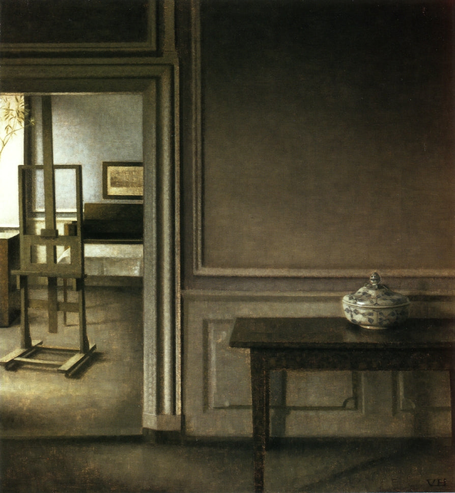  Easel, and Punch Bowl, Strandgade 30 by Vilhelm Hammershoi,A3(16x12")Poster