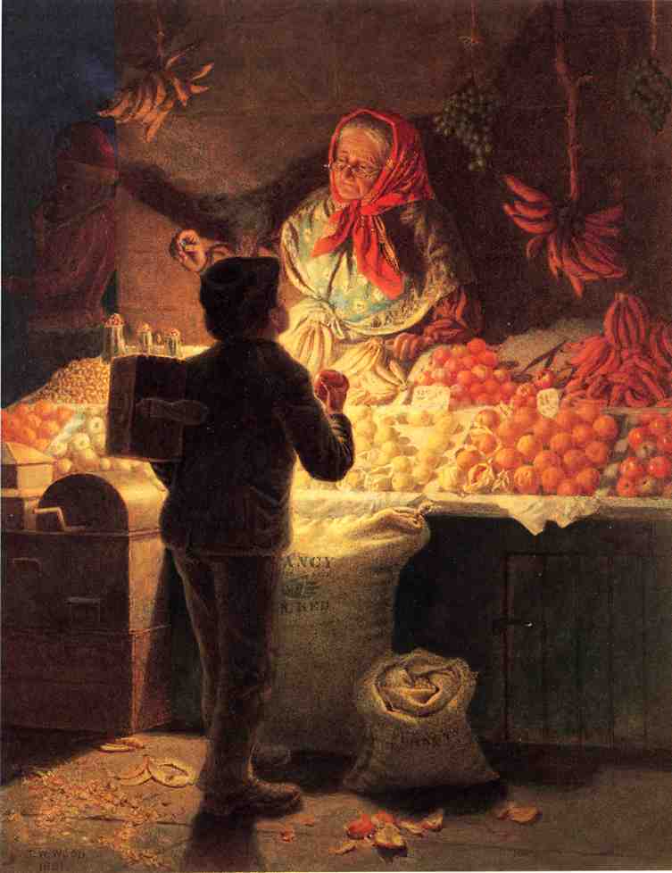 The Doubtful Coin, vintage artwork by Thomas Waterman Wood, 12x8" (A4) Poster