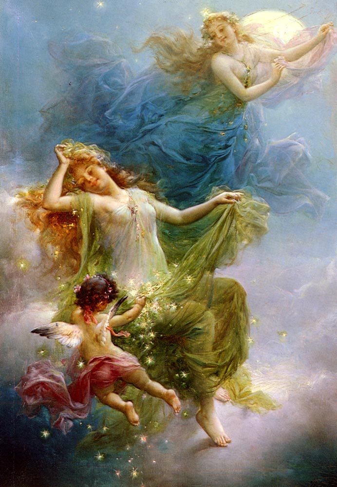 In The Night Sky by Hans Zatzka,A3(16x12")Poster