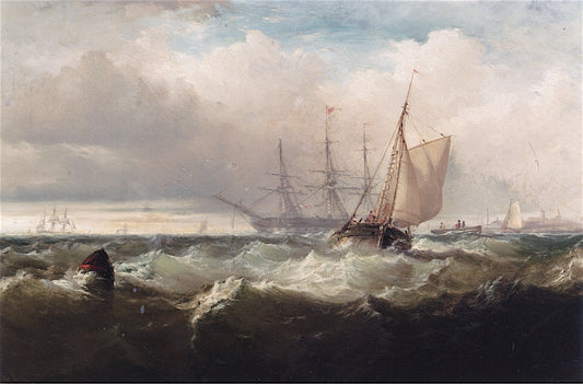 Storm off New Castle, Delaware, vintage artwork by Edward Moran, 12x8" (A4) Poster