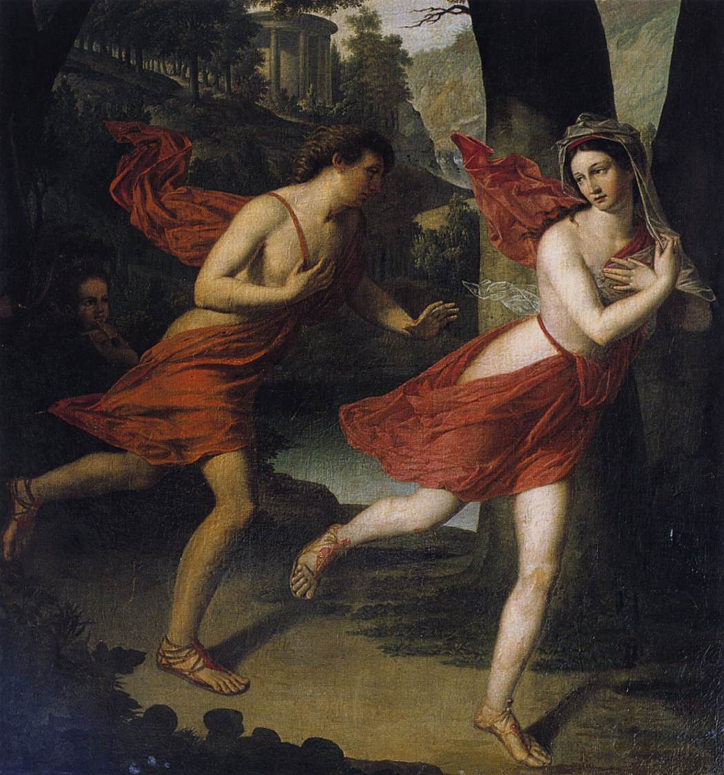 Pauline as Daphne Fleeing from Apollo, vintage artwork by Robert Lefèvre, 12x8" (A4) Poster