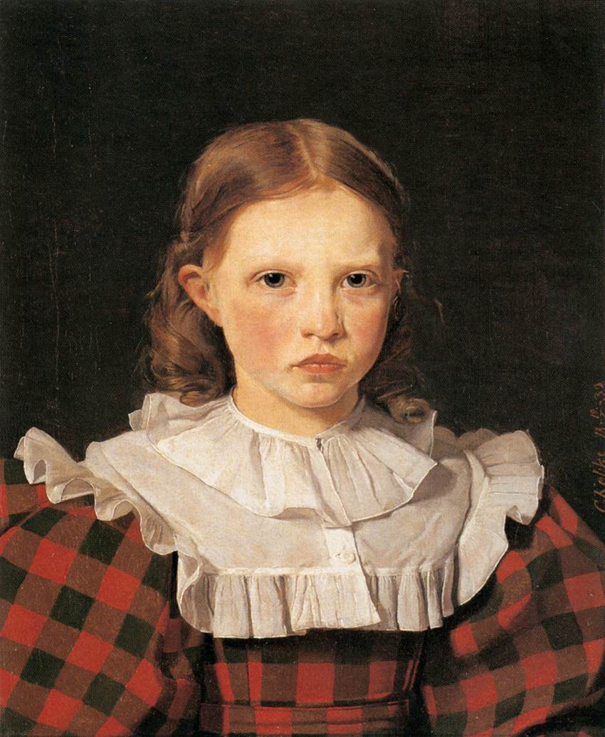 Portrait of Adolphine Købke, Sister of the Artist, vintage artwork by Christen Købke, A3 (16x12") Poster Print