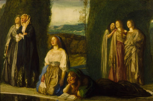 The Listeners, vintage artwork by Robert Anning Bell, 12x8" (A4) Poster