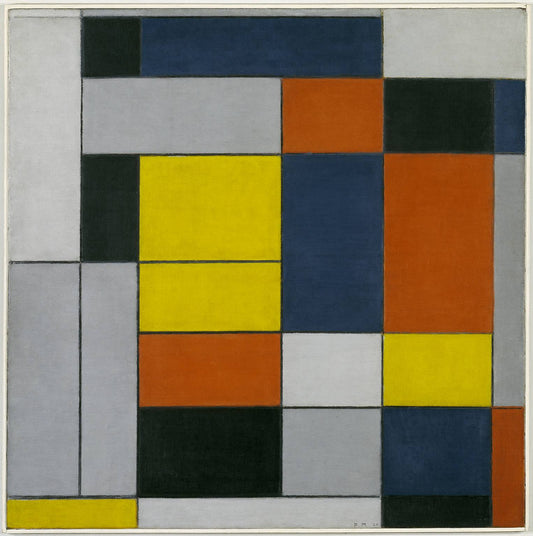 No. VI / Composition No.II, vintage artwork by Piet Mondriaan, 12x8" (A4) Poster