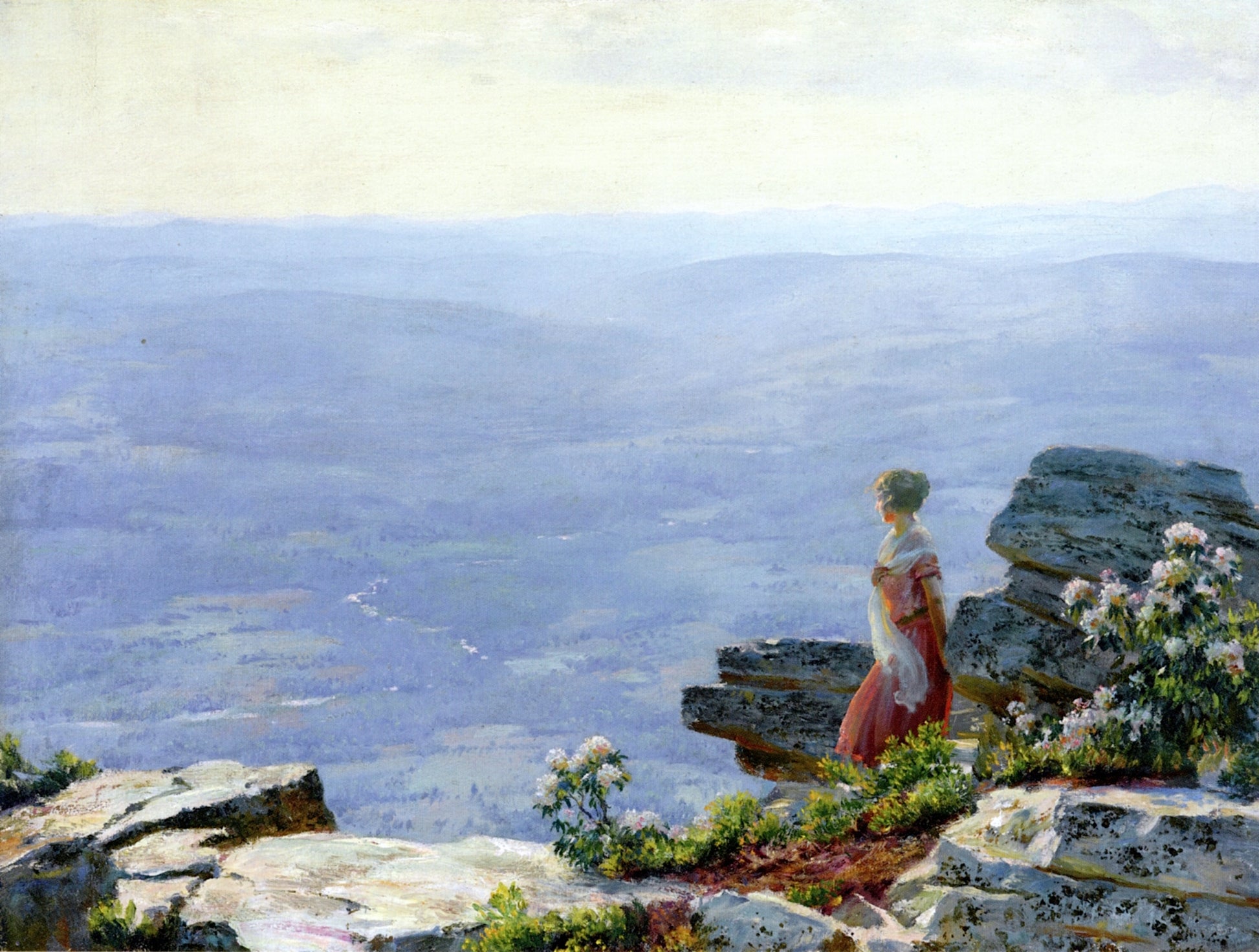 Haze in the Valley, vintage artwork by Charles Courtney Curran, 12x8" (A4) Poster