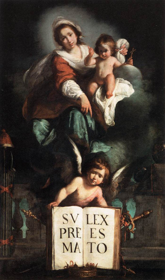 The Madonna of Justice, vintage artwork by Bernardo Strozzi, 12x8" (A4) Poster