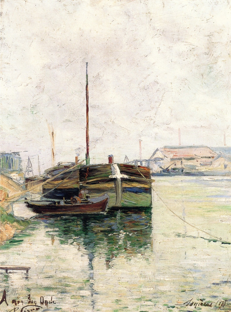 Barges, Asnieres by Paul Signac,A3(16x12")Poster