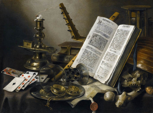 Vanitas:  Still Life, vintage artwork by Pieter Claesz, 12x8" (A4) Poster