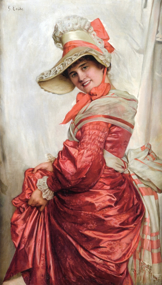 Showing Off the New Dress, vintage artwork by Giovanni Costa, 12x8" (A4) Poster