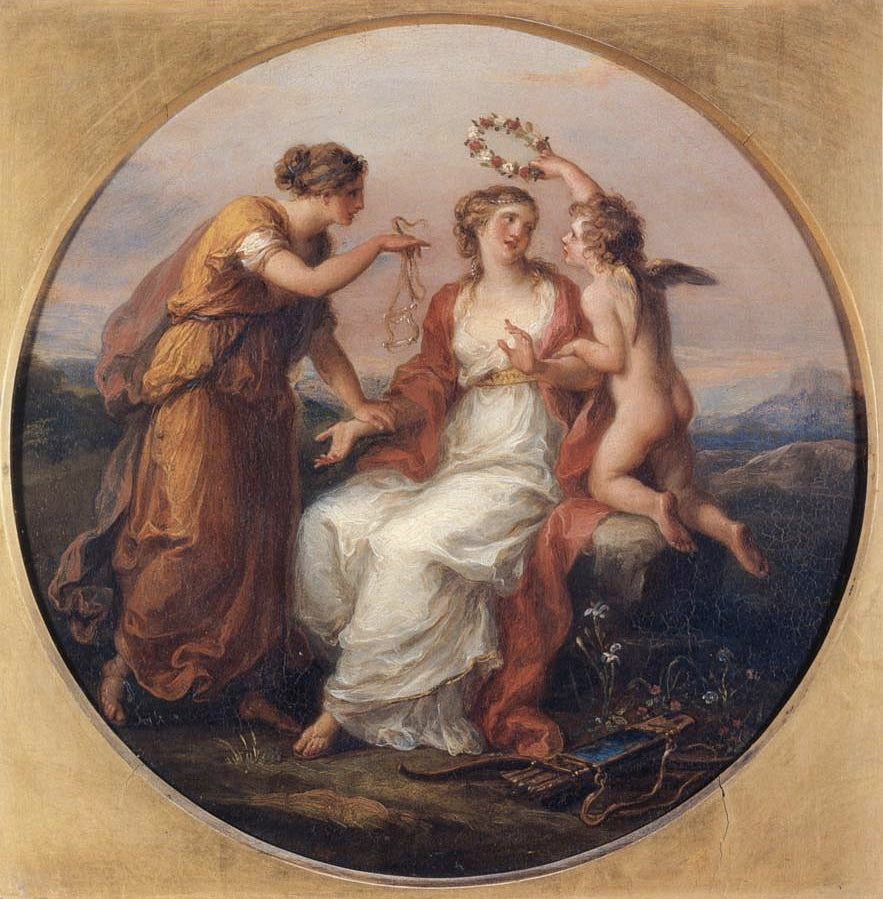 The Beauty, Tried by  Love, Guided by  Wisdom, vintage artwork by Angelica Kauffmann, 12x8" (A4) Poster