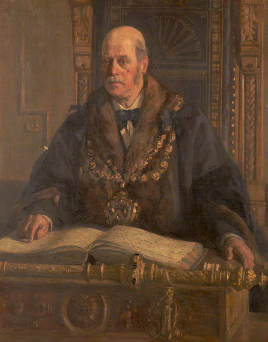 Alfred Waddington, Mayor of Oldham, vintage artwork by Frederick William Jackson, 12x8" (A4) Poster