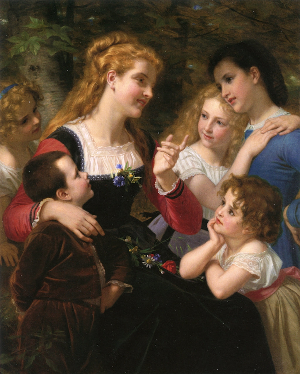 Children's Stories, vintage artwork by Hugues Merle, 12x8" (A4) Poster