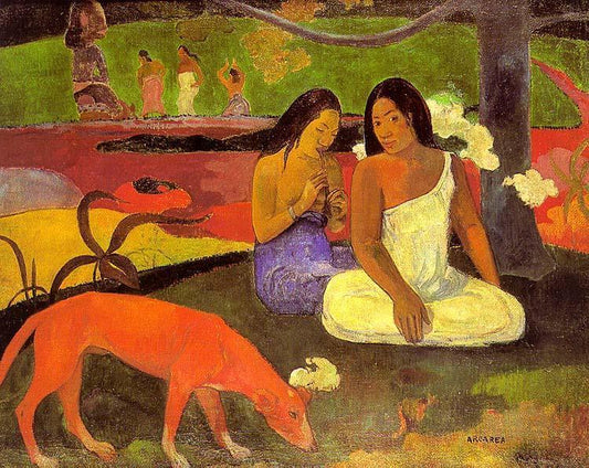 Arearea, vintage artwork by Paul Gauguin, 12x8" (A4) Poster