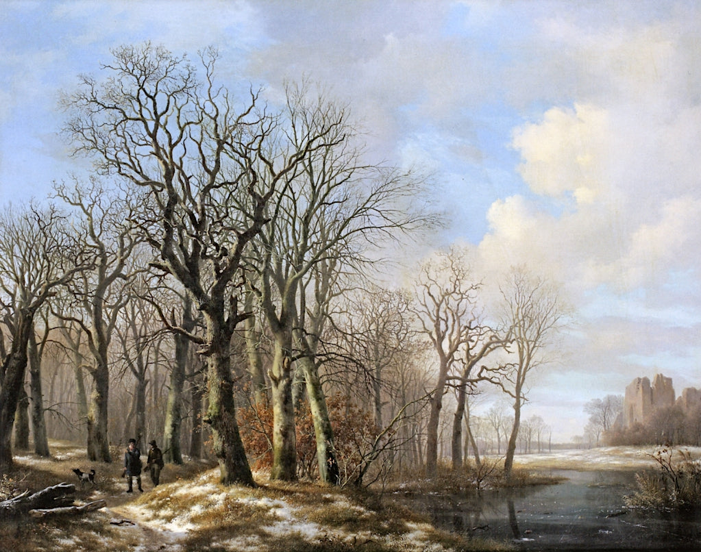 Hunters in a Landscape, vintage artwork by Hendrikus van de Sande Bakhuyzen, A3 (16x12") Poster Print