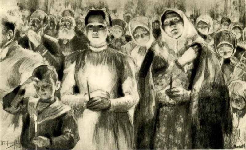 In the Church by Leonid Osipovich Pasternak,A3(16x12")Poster