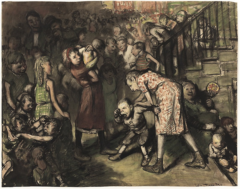The Cliff Dwellers, vintage artwork by George Wesley Bellows, 12x8" (A4) Poster