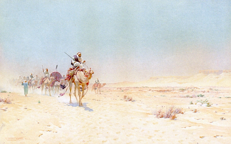 The Leader of the Caravan, vintage artwork by Robert George Talbot Kelly, 12x8" (A4) Poster
