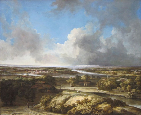 A Panoramic Landscape, vintage artwork by Philips Koninck, 12x8" (A4) Poster