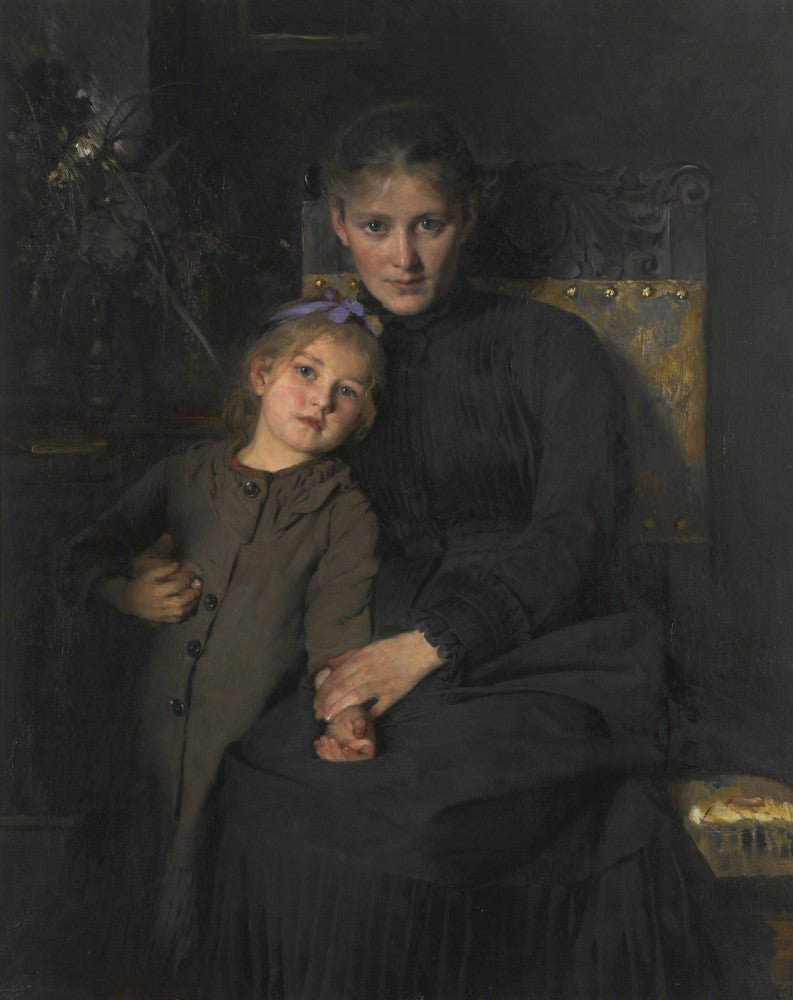 Tender Moments, vintage artwork by Bertha Wegmann, 12x8" (A4) Poster