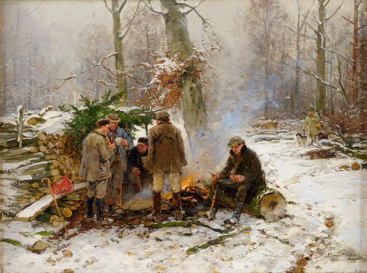 The Hunters' Breakfast by Hugo Muhlig,A3(16x12")Poster