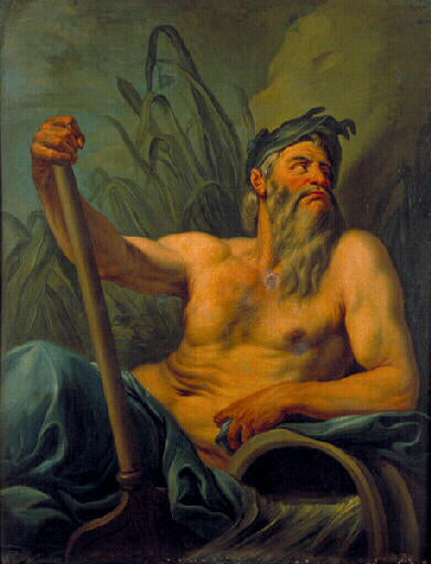 Allegory of the Rhône River, vintage artwork by Attributed to Carle van Loo, 12x8" (A4) Poster