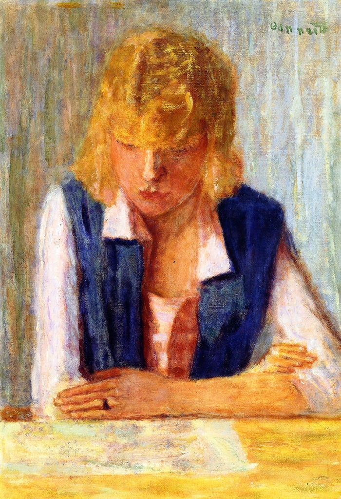 Blond in a Blue Vest by Pierre Bonnard,A3(16x12