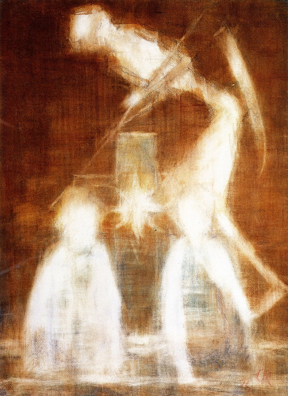 Death, Where is Thy Sting, vintage artwork by Christian Rohlfs, 12x8" (A4) Poster