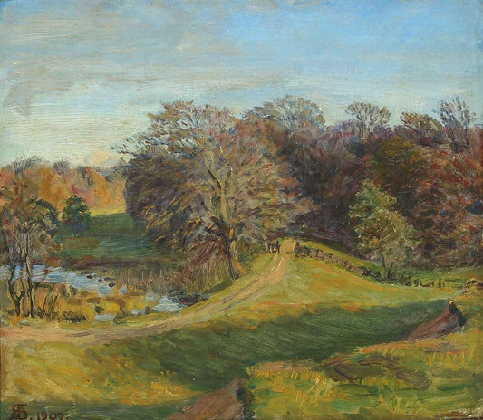 Entrance to Hillerød Hestehave, vintage artwork by Niels Kristian Skovgaard, 12x8" (A4) Poster