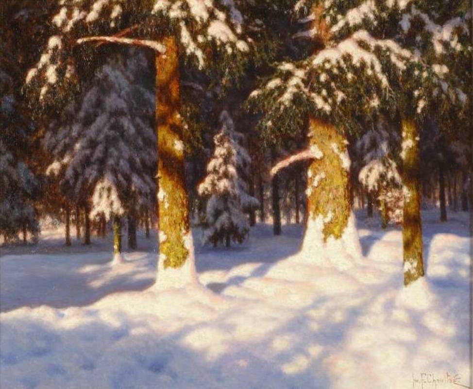 Sunlit Forest Interior by Ivan Fedorovich Choultse,16x12(A3) Poster