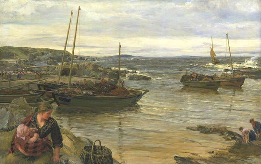 Home with the Tide, vintage artwork by James Clarke Hook, R.A., A3 (16x12") Poster Print