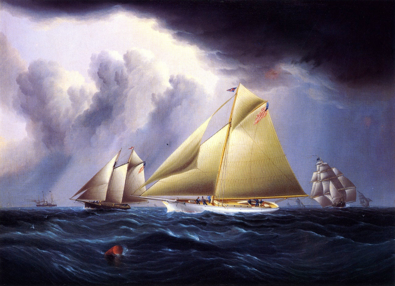 American Racing Yachts, vintage artwork by James E. Buttersworth, A3 (16x12") Poster Print