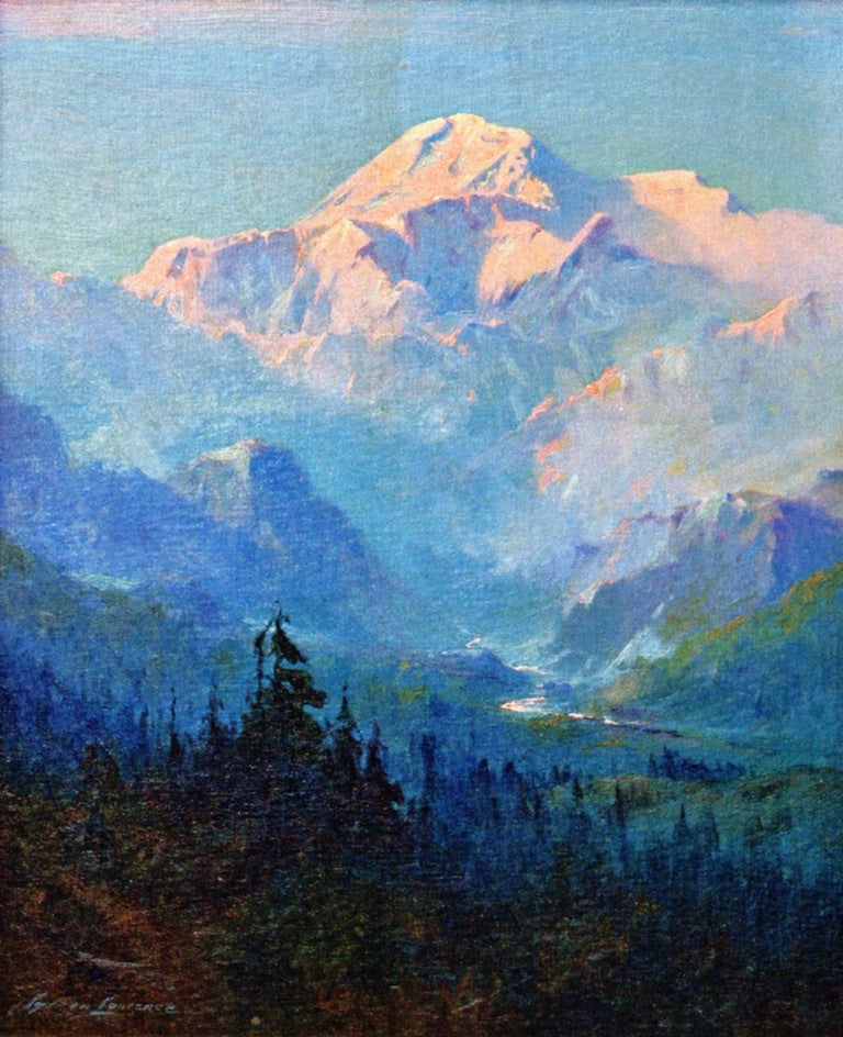 Mount McKinley, Sunset by Sydney Mortimer Laurence,A3(16x12")Poster