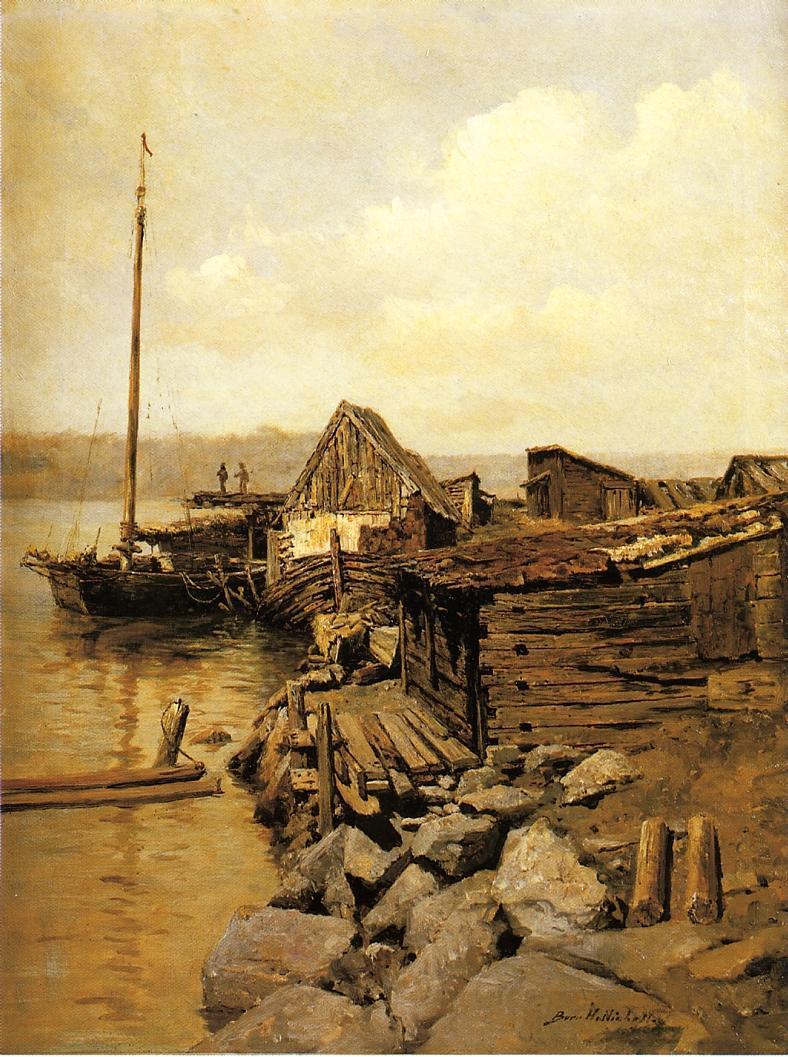 Rockport, vintage artwork by Burr H. Nicholls, 12x8" (A4) Poster