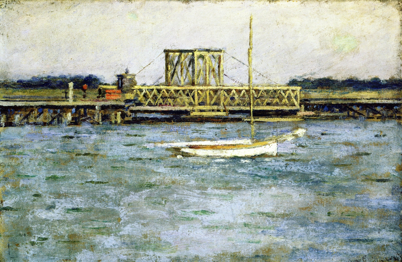 Drawbridge - Long Branch - R.R., vintage artwork by Theodore Robinson, 12x8" (A4) Poster