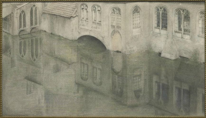 The Reflection, vintage artwork by Fernand Khnopff, 12x8" (A4) Poster