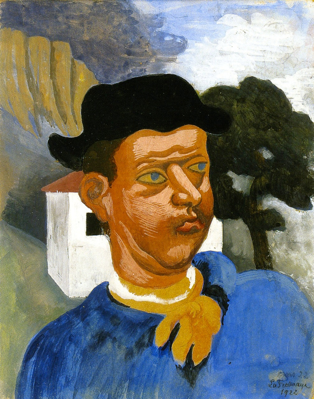 Peasant, vintage artwork by Roger de la Fresnaye, 12x8" (A4) Poster
