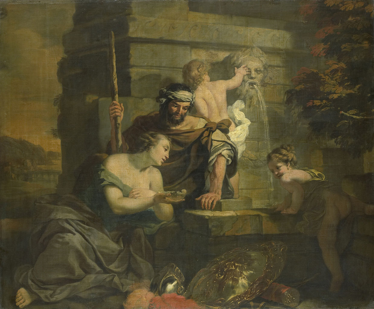 Granida and Daiphilo, vintage artwork by Gerard de Lairesse, 12x8" (A4) Poster