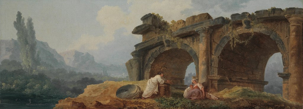 Arches in Ruins, vintage artwork by Hubert Robert, 12x8" (A4) Poster