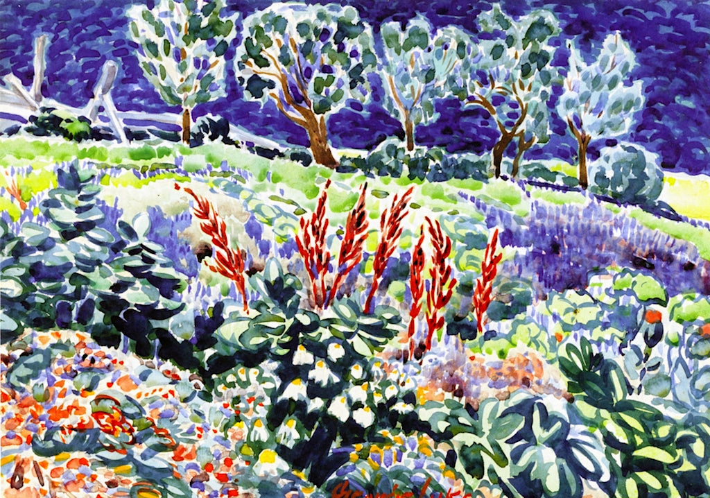 My Garden,  Berk Hills, vintage artwork by George Luks, 12x8" (A4) Poster