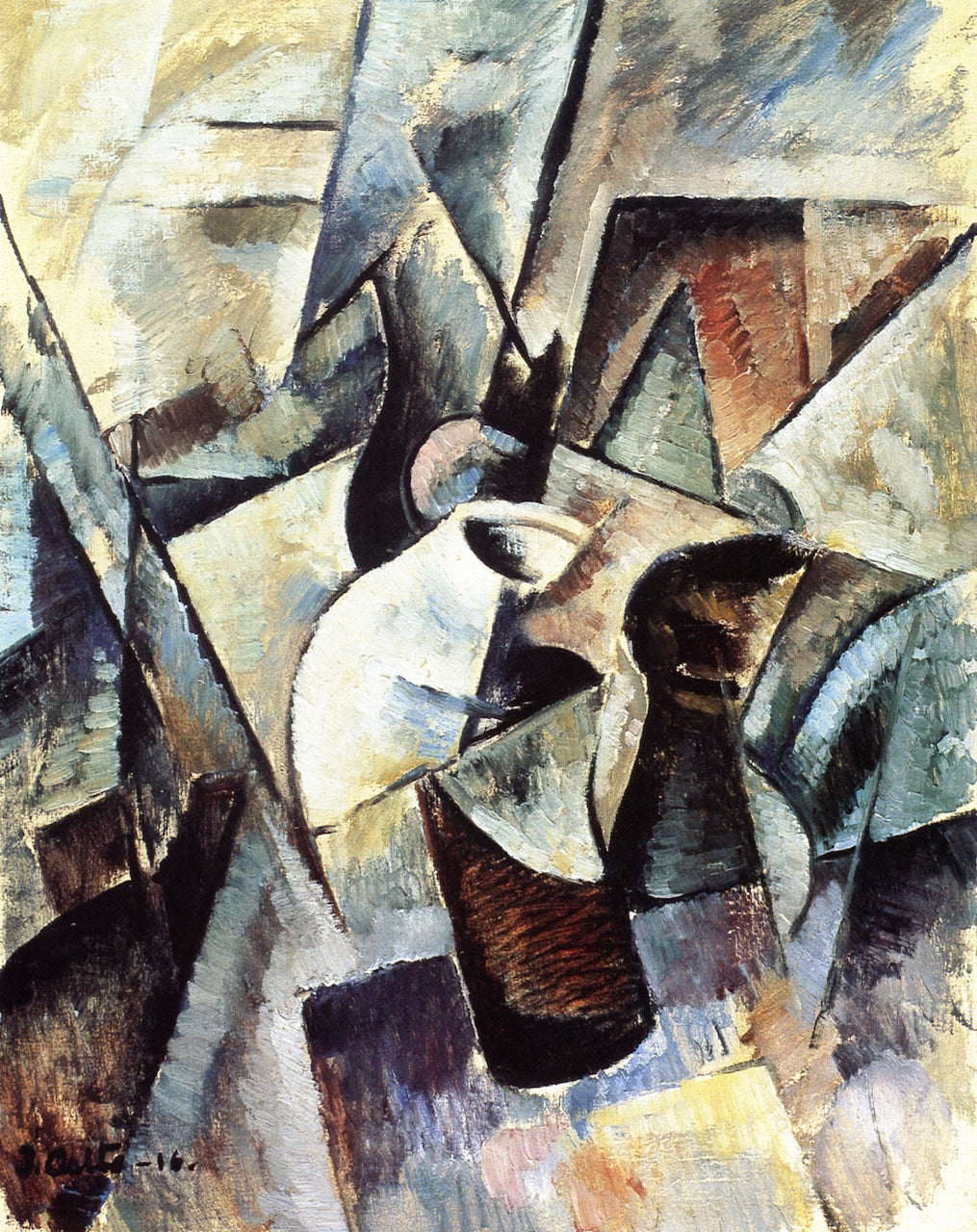 Cubist Still Life, vintage artwork by Ilmari Aalto, 12x8" (A4) Poster