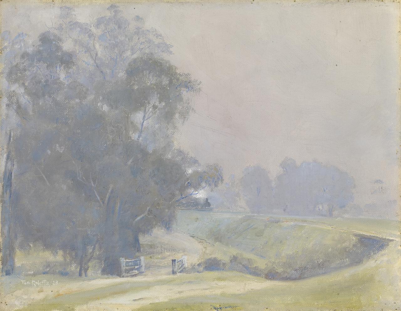 Fog on the road to Yea by Tom Roberts,A3(16x12")Poster